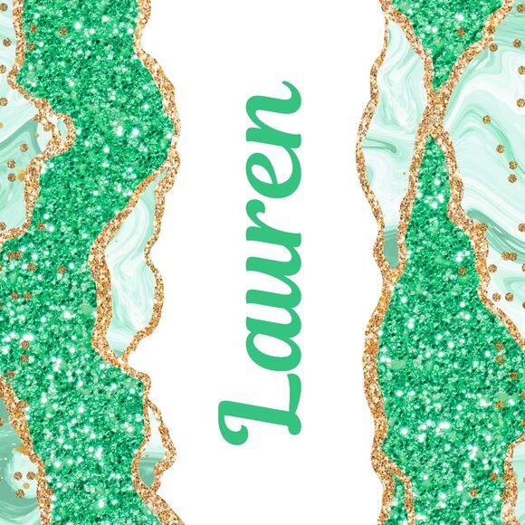 Green Glitter Tumbler, Personalized Glitter Tumbler, Custom Green Tumbler - Picture 2 of 7